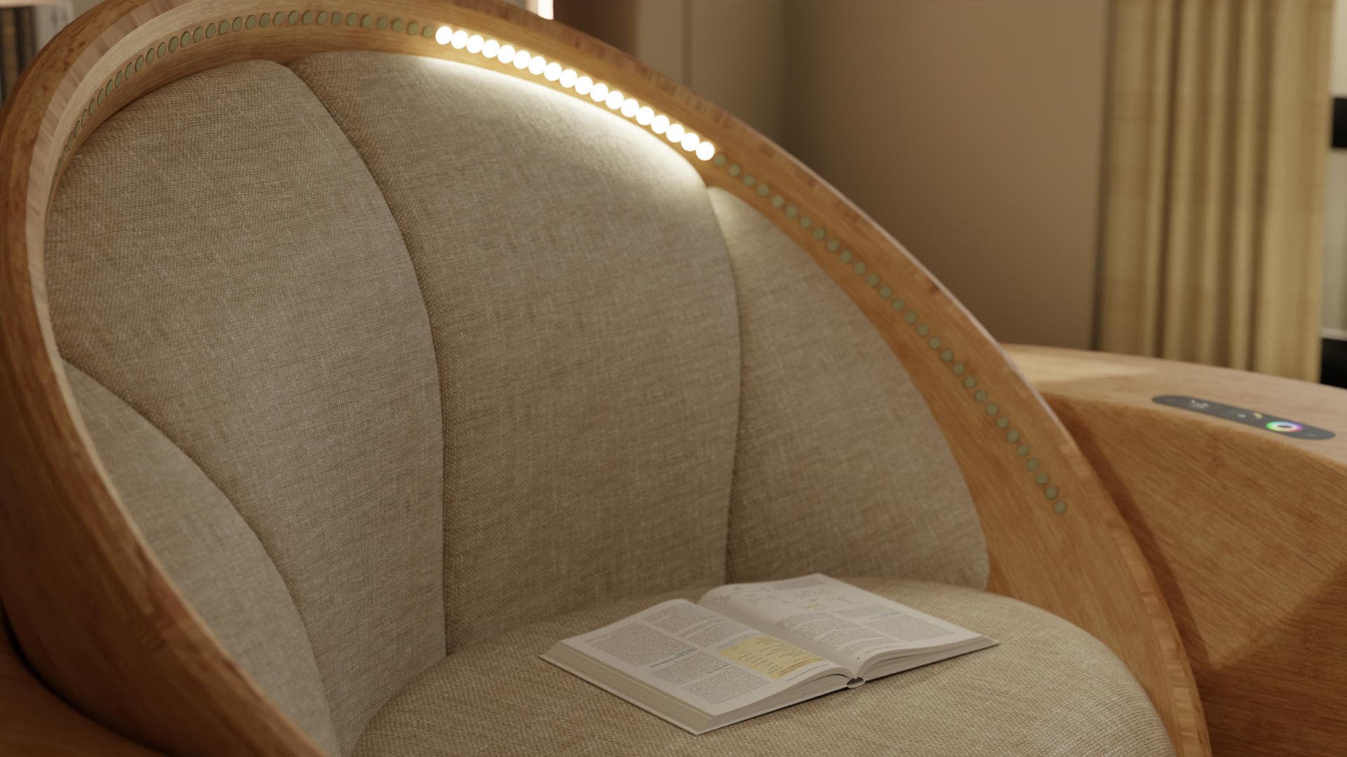 LED lights in a chair